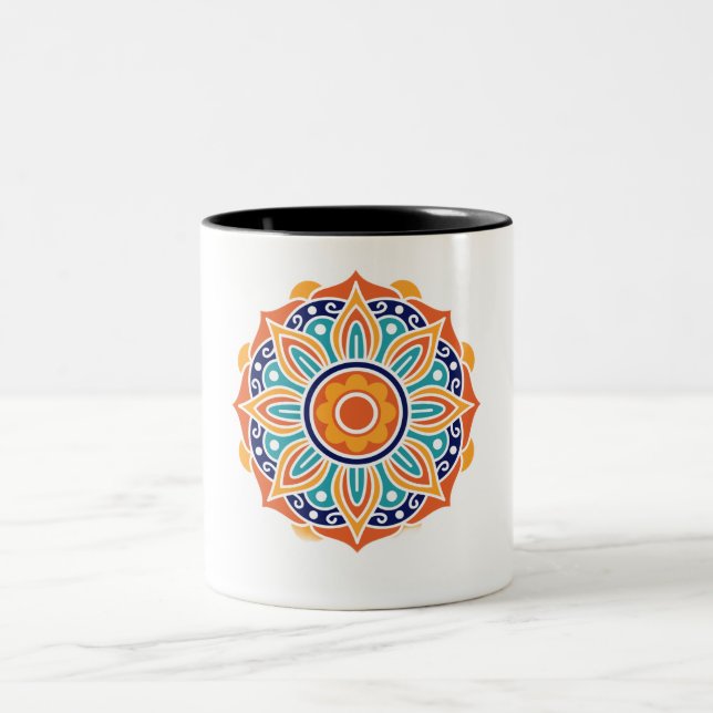 Elegant Mandala Ceramic Mugg Perfekt Gift for Art (Center)