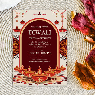 Elegant mandala Diwali Festival Ljus Inbjudningar