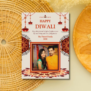 Elegant mandala Diwali Festival Ljus Julkort