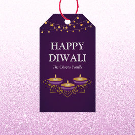 Elegant mandala diyas hindu anpassningsbar lila di presentetikett