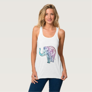 Elegant Mandala Elephant : Wearable Artistry Linne Med Racerback