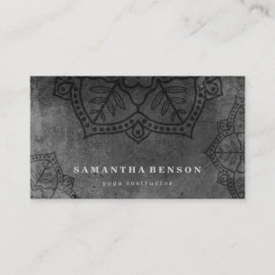 Elegant Mandala Flower Logotyp Yoga Instructor Visitkort