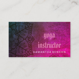 Elegant Mandala Flower Logotyp Yoga Instructor Visitkort