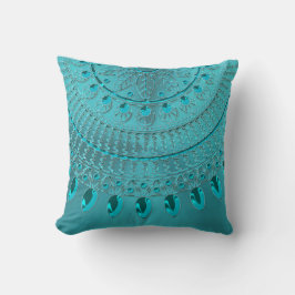 Elegant Mandala för turkosblåttgrönt Kudde