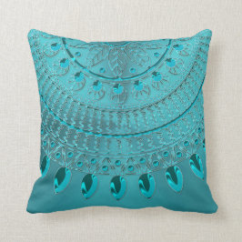 Elegant Mandala för turkosblåttgrönt Kudde