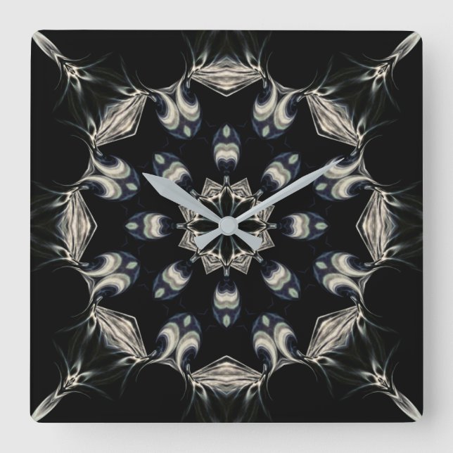 Elegant Mandala Fyrkantig Klocka (Framsida)