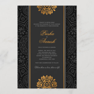 Elegant Mandala Indiska bröllopsinbjudan Inbjudningar