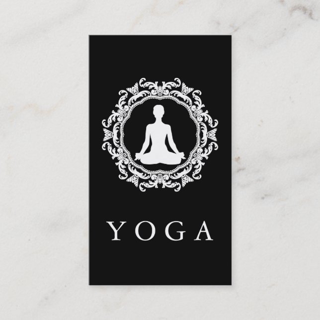 Elegant Mandala Logotyp Yoga Healing Health Visitkort (Framsida)