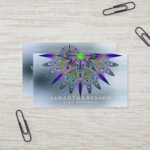 Elegant Mandala Lotus Flower Logotyp Yoga Instruct Visitkort