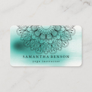 Elegant Mandala Lotus Flower Logotyp Yoga Instruct Visitkort