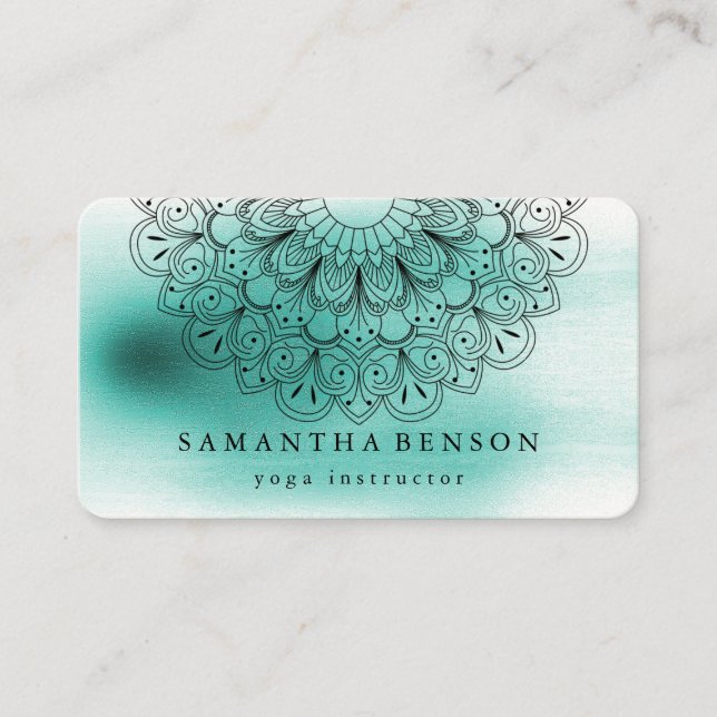 Elegant Mandala Lotus Flower Logotyp Yoga Instruct Visitkort (Framsida)
