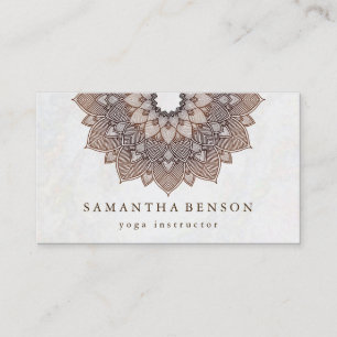 Elegant Mandala Lotus Flower Logotyp Yoga Instruct Visitkort