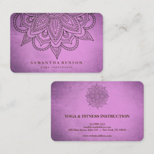 Elegant Mandala Lotus Flower Logotyp Yoga Instruct Visitkort