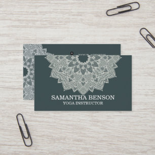 Elegant Mandala Lotus Logotyp Yoga Instructor Visitkort