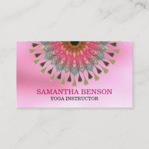 Elegant Mandala Lotus Logotyp Yoga Instructor Visitkort