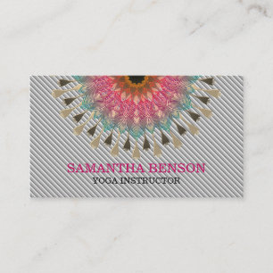 Elegant Mandala Lotus Logotyp Yoga Instructor Visitkort