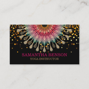 Elegant Mandala Lotus Logotyp Yogainstruktör Visitkort