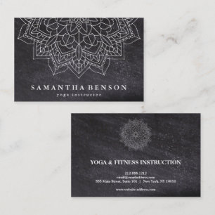 Elegant Mandala Lotusblomma Logotyp Yogainstruktör Visitkort