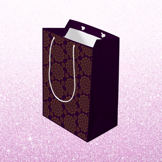 Elegant mandala mönster lila guld diwali (Skapare uppladdad)