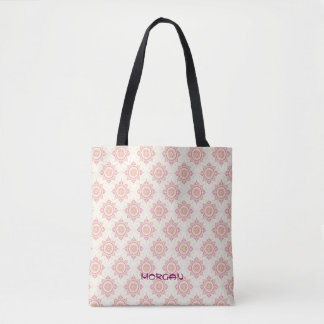 Elegant Mandala Mönster Tote Bag med Rosa Tygkasse
