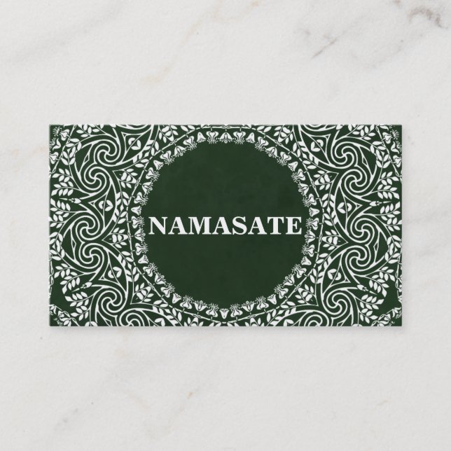 Elegant Mandala Namaste Yoga Logotyp Art Visitkort (Framsida)