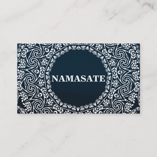 Elegant Mandala Namaste Yoga Logotyp Art Visitkort (Framsida)