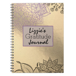 Elegant Mandala på Guld Gratitude Journal Anteckningsbok