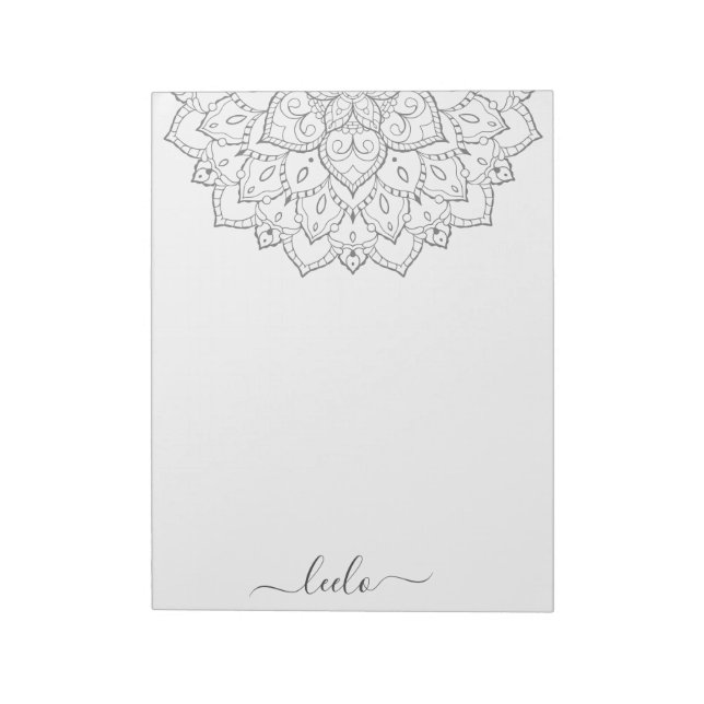 Elegant Mandala Personal Stationery Pad Anteckningsblock (Roterad)