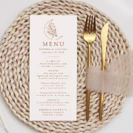Elegant måne och stjärnor Terrakotta Bröllop Meny