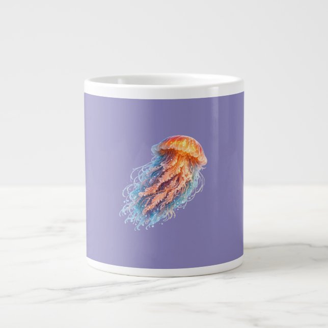 Elegant manet havsfantasillustration jumbo mugg (Framsidan)