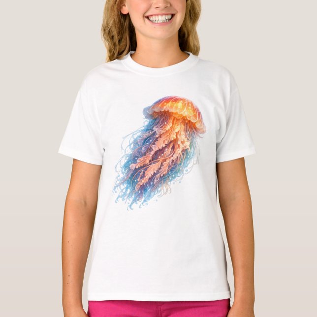 Elegant manet havsfantasillustration t shirt (Framsida)