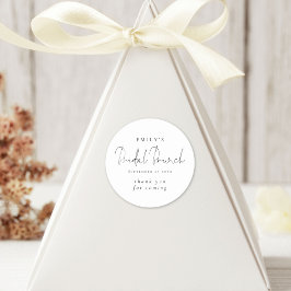 Elegant manus bröllopsdusch brunch tack runt klistermärke