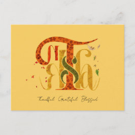 Elegant Manuscript Thanks Autumn Fall Foliage Helg Vykort