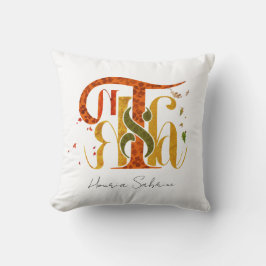 Elegant Manuscript Thanks Autumn Fall Foliage Kudde
