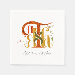 Elegant Manuscript Thanks Autumn Fall Foliage Pappersservett