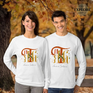 Elegant manuskript tack höst höstlöv t shirt