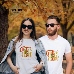 Elegant manuskript tack höst höstlöv t shirt
