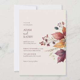 Elegant Maple Leaf Fall Wedding Invitation Inbjudningar