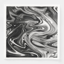 Elegant Marble 7 - Liquid Black and White