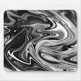Elegant Marble 7 - Vit flytande svart Musmatta