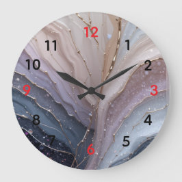 Elegant Marble Abstract Wall Clock – Modern Pastel Stor Klocka