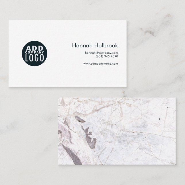 Elegant Marble Abstrakt Modern Company Logotyp Visitkort (Fram/baksida)