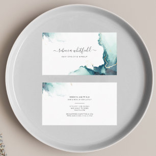 Elegant Marble Agate Mönster Modern Script Visitkort