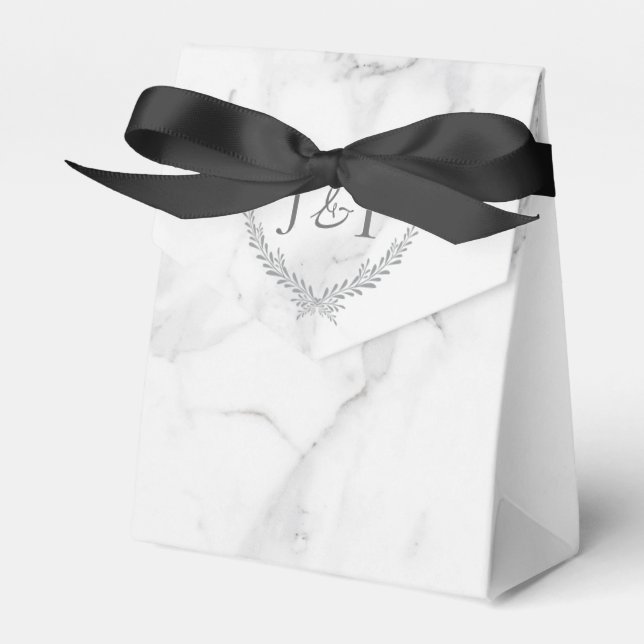 Elegant Marble and WAN Bröllop Treat Bag Presentaskar (Framsidan Sidan)