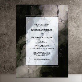 Elegant Marble Bröllop Inbjudningar