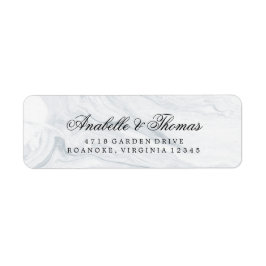 Elegant Marble Bröllop Returadress Etikett