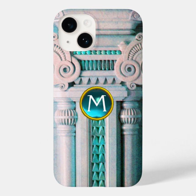 ELEGANT MARBLE COLUMN,ROSA BLUE GEM STONE MONOGRAM (Baksida)