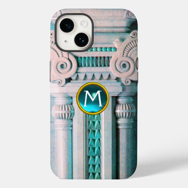 ELEGANT MARBLE COLUMN,ROSA BLUE GEM STONE MONOGRAM (Baksida)