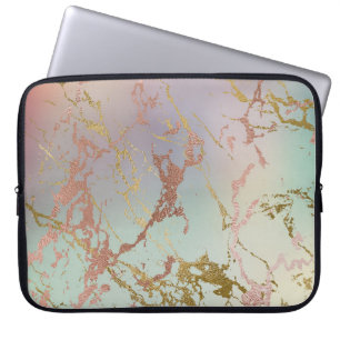 Elegant Marble Copper Sage Mint Grönt Ro Guld Laptop Fodral