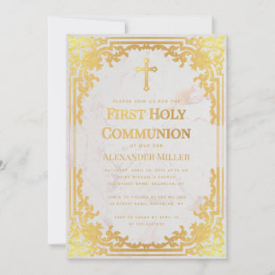 Elegant Marble Faux Guld Vintage Inbjudningar